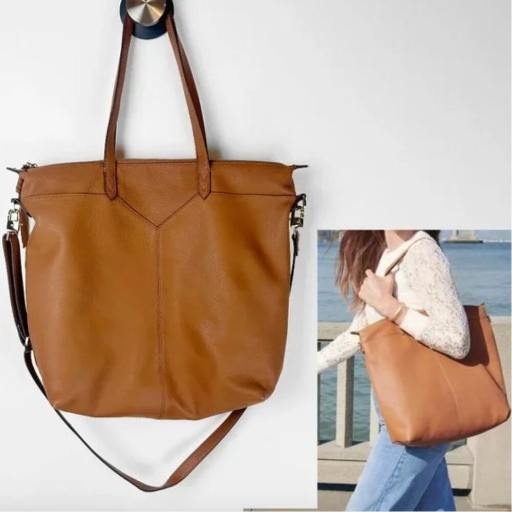 Stella & Dot Tan Leather Tote Bag